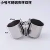 Clip Doble para Comida y Agua de Acero Inoxidable para Pájaros, Taza Doble de Doble Propósito, Taza Anti-Roeduras para Comida de Loro, Comedero Universal para Pájaros