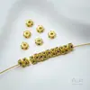 Anillo con Abalorio de Guirnalda de Zirconia de Color Chapado en Oro de 18 Quilates Anillo Pequeño Separador de Flor Pulsera de Abalorios Hecha a Mano DIY Accesorios de Joyería