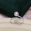 Accesorios de bricolaje S925 anillo de perla de plata esterlina soporte vacío exquisito anillo de todo fósforo soporte de anillo anillo de plata hecho a mano productos semiacabados