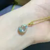Colgante de Aguamarina Natural Cristal, Piedra Principal Limpia Aproximadamente 7*10mm, Incrustación de Plata 925, Artesanía de Electrochapado Fina