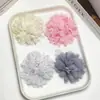 Tejido de malla con relieve dorado y diseño floral tridimensional esponjoso para accesorios de pelo DIY hechos a mano, ropa, zapatos, bolsos y accesorios de decoración para mascotas