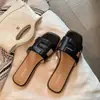 Versión de Piel de Vaca, Diseño Hueco, Punta Cuadrada Adelgazante, Suela Suave, Sandalias de Playa Planas Slip-On Versátiles para Mujer, Verano