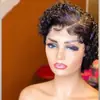 Peluca de Encaje Frontal Amazon Nueva Peluca Europea y Americana Peluca Rizada Pequeña para Mujer Cabello Rizado Multicolor Fibra Química Gorro