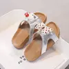 Sandalias de Cuero de Dibujos Animados para Niñas Verano con Lazo Sandalias Mary Jane Lindas Versátiles Antideslizantes de Velcro