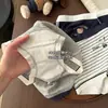 Cueca Boxer Feminina Jacquard Estilo Academia Britânica Cor Pêssego Algodão Puro Estampa de Urso Hipoalergênica Antibacteriana Respirável Cintura Média