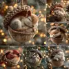 Decoraciones Navideñas de Ardilla Castaña y Erizo Transfronterizas Adornos para Árbol de Navidad Adornos Acrílicos Impresos Planos 2D