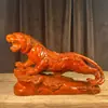 Palo de Rosa Madera Maciza Talla Tigre Rugiendo Montañas y Ríos Doce Animales del Zodiaco Adornos de Tigre Sala de Estar Decoración del Hogar Artesanía Regalos