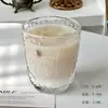 Vaso de Vidrio Transparente con Relieve Estilo Lujo Ligero, Tazón de Helado Específico para Restaurante, Copa de Champaña, Copa de Vino Tinto con Patrón Creativo de Pergamino
