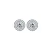 Nuevos Pendientes Redondos de Moissanita 5*5mm de Tonglin, Pendientes de Lujo Ligero de Moda Europea y Americana, Pendientes de Moissanita de Plata de Ley 925
