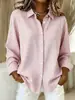 Camisa Plaid Versátil de Manga Longa com Gola Reversível Nova para Mulheres 2026, Europeia e Americana, Roupa Feminina da Moda Tendência para Quatro Estações