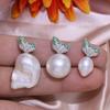Accesorios de bricolaje, colgante de perla de plata esterlina S925, soporte vacío, colgante de hoja verde, soporte de plata, productos semiacabados, accesorios de moda hechos a mano.