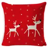 Cojín festivo navideño transfronterizo de Amazon con diseños de renos y muñeco de nieve, cojín colorido para respaldo de sofá