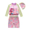 Traje de baño flotador 26 modelo nuevo traje de baño para niños para niñas, traje de baño de dos piezas con mangas largas y cremallera frontal para niñas pequeñas
