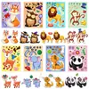 8 pegatinas de rompecabezas de caras de animales de dibujos animados Cambia la cara expresión original pegatinas creativas para diario de mano al por mayor