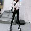 Pantalones cortos de diamantes brillantes para mujer, finos, negros, de algodón modal con diamantes, de alta calidad, elásticos, cómodos, para exteriores, leggings ajustados.
