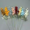 Materiales Florales para Bodas, Flores Artificiales, Delfinio de 2 Ramas, Decoración Floral para Salón de Bodas, Arreglo de Pasillo, Delfinio de Terciopelo