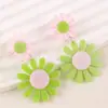 Aretes de Empalme Acrílico de Girasol Estilo Europeo y Americano Color Contrastante Sencillos de Moda Aretes Exagerados Aretes para Mujer