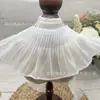 Estilo Pastoral Chifón Suave Arrugado Plisado Transparente con Adorno de Encaje para Ropa de Mujer Decoración de Cuello y Puño