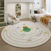 Alfombra Redonda Decorativa de Dibujos Animados para Habitación Infantil, Tapete Decorativo para Sala de Estar, Alfombra Gruesa para Mesita de Noche de Dormitorio, Suave, Resistente a Manchas, Fácil de Cuidar