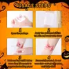 Tatuajes Temporales Cruzados de Halloween Transfronterizos Estilo Oscuro Manchados de Sangre Impermeables Accesorios de Maquillaje de Fiesta de Terror Atmósfera Realista