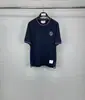 Venda Direta de Fábrica Tb Verão Novo Estilo Círculo Cachorro Cor Listrado Fio Gola Redonda Manga Curta Camiseta Casual para Homens e Mulheres