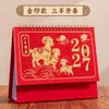 Calendario Personalizado 2027 Estampado Rojo Caliente Adorno de Escritorio Año del Cordero Edición Especial para Empresa Calendario Mensual Publicitario