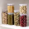 Caixa de Armazenamento de Pote Selado Plástico Pote de Alimentos Garrafa Lanche Portátil Transparente Leite em Pó Grãos à Prova de Umidade Armazenamento