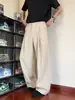 Pantalones Casuales de Lino Color Albaricoque para Hombre, Pantalones Finos Transpirables de Talla Grande para Verano, Pantalones Largos Rectos Sueltos para el Trabajo de Verano