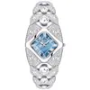 Relógio Elegante Pulseira Cheia de Diamantes para Mulheres, Relógio de Quartzo à Prova d'Água Retro de Luxo de Nicho, Atacado Transfronteiriço