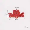 DIY Aleación Electroforesis Rojo Nudo Chino Doble Agujero Flor de Ciruelo Loto Accesorios para Pendientes de Coche Collar Llavero
