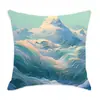 2024 nueva funda de almohada abstracta de montaña cian para cojín de cintura, sofá, mesita de noche, decoración del hogar, funda de cojín, venta al por mayor
