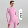 Top de Yoga Ajustado con Cremallera y Cuello Alto Chaqueta Deportiva de Entrenamiento Manga Larga Ropa de Fitness para Mujer Ropa para Exteriores Curva Protección Solar