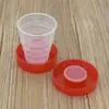 Taza Plegable Portátil para Viajes al Aire Libre Montañismo Taza de Agua Transparente Plástico PP Grado Alimenticio Taza Telescópica con Tapa 32g