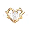 Pendientes Corazón de Espina de Aleación de Titanio F136, Tachuelas para Cartílago de la Oreja, Tachuelas para Labio de Titanio Zirconio G23, Tachuelas para Lengua, Joyería para Piercings Corporales