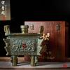 Garrafa de Vinho de Cerâmica Bronze Imitado de Jingdezhen 3 Libras 2,5kg Coleção Expositiva para Adega Jarra de Vinho de Porcelana Selada Vasilha para Armazenamento de Vinho Cuba de Vinho