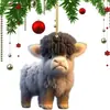Adorno Navideño Colgante de Vaca de las Tierras Altas Transfronterizo Decoración de Vaca de Dibujos Animados Colgante para Llaves de Coche Mochila