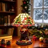 Nuevo producto transfronterizo: Lámpara de mesa brillante de Papá Noel y renos temática navideña, una artesanía de resina para decoración creativa del hogar.