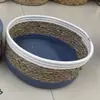 Máquina Trenzadora de Caña Clavo Caja de Almacenamiento Rectangular con Asa Caja de Almacenamiento para Artículos de Oficina Cesta de Almacenamiento para Cosméticos
