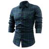 26 Anos Novo Modelo Amazon Camisa Xadrez Masculina Manga Longa Escovada Moda Casual Roupas Masculinas Camisa de Exportação
