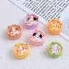 Mini Cha Cha Tarta de Huevo Juego de Comida Dibujos Animados Accesorios DIY Accesorios Pegamento de Crema Resina Pequeños Accesorios Pasador Materiales Hechos a Mano
