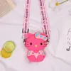 Protección Ambiental para Niños Billetera de Silicona/Bolsa de Almacenamiento para Auriculares Cabeza de Gato Kt/Bolso Cruzado Diagonal de Dibujos Animados Moda para Niñas Hombro