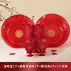 Balanza de boda, lavabo transparente, artículos de boda, lavabo de plástico para bodas, cuenco rojo festivo, juego de dote de la novia