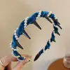 Tiara de Veludo com Pérolas 2026 Nova Textura Fofa Tiara Dentada Que Não Prende o Cabelo, Ferramenta de Arrumar o Cabelo Dupla Face