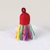 Pingente de Borla Pequena de Fio de Algodão Enrolado à Mão Estilo Xizang, Material para Pulseira DIY Feito à Mão, Ornamento de Borla Curta com Tampa Rosqueada