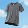 Camiseta de Manga Corta de Seda de Hielo para Hombre, Verano Ligera Transpirable Malla Deportiva Fitness Secado Rápido Running Talla Grande Ropa Superior