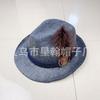 Sombrero de jazz de fieltro gris alemán al por mayor de fábrica, sombrero de fieltro Oktoberfest no tejido con pluma, sombrero de escenario