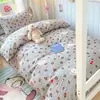 Juego de ropa de cama de tres piezas de gasa fruncida, fresco y sencillo, para dormitorios de estudiantes, ropa de cama para dormitorios de secundaria y universidad, sábana y funda de edredón para el inicio del año escolar