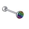 Fabricante de jóias piercing do corpo Europeu e Americano vários padrão de cores misturadas aço inoxidável gotejamento em linha reta haste língua prego