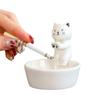 Cenicero de cerámica de alta calidad con estilo de celebridad de Internet, decoración de escritorio de oficina con gatito oso caliente, luz de lujo para el hogar