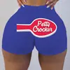 D9817 Amazon Caliente Europeo y Americano Mujeres Sexy Mujeres Pantalones Cortos Ajustados Pantalones Cortos Estampados Pantalones de Yoga